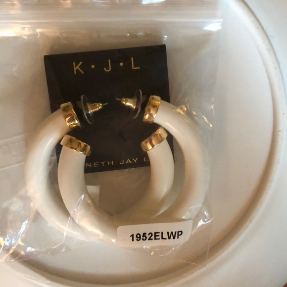 KENNTH JAY LANE  XL Resin Hoop Earrings - Picture 3 of 6
